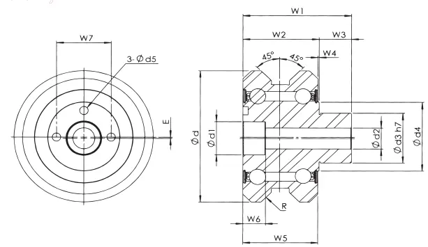 UR Series Round Rollers for Guideway Racks