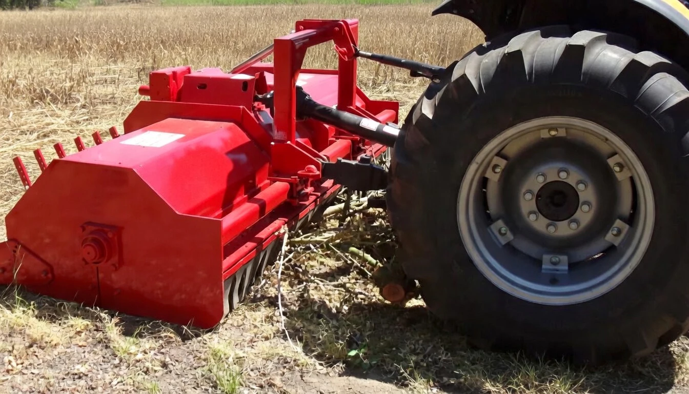 Flail Shredder application scene — PTO shaft in action