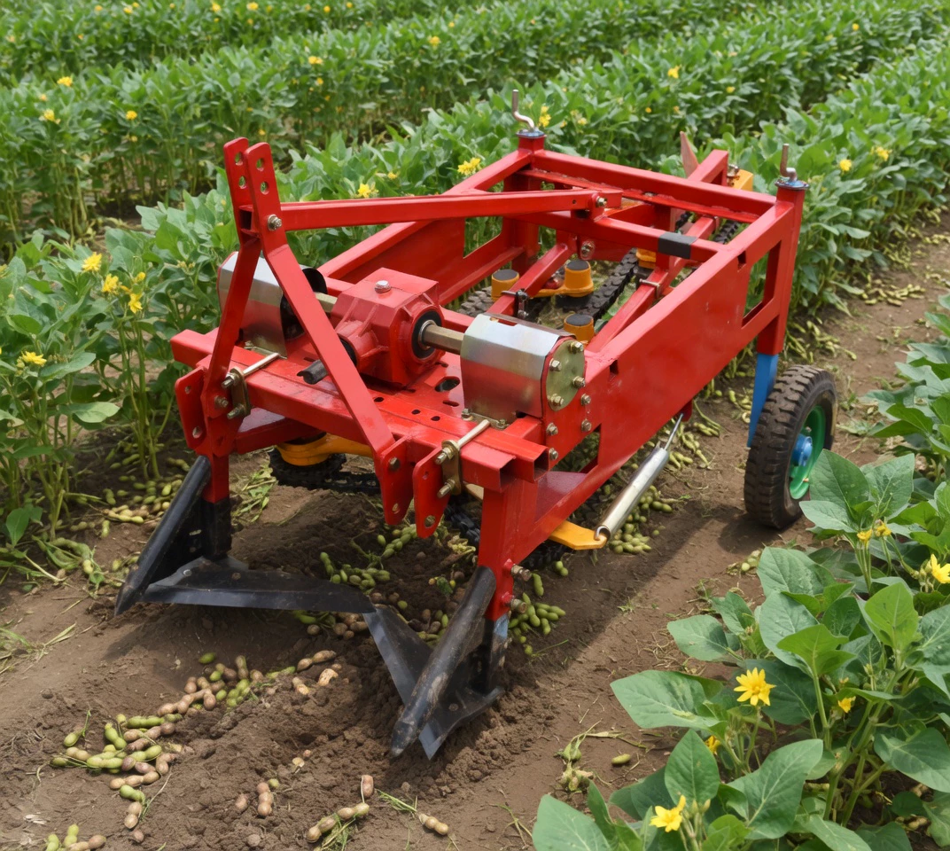 Peanut harvester in Australian groundnut field