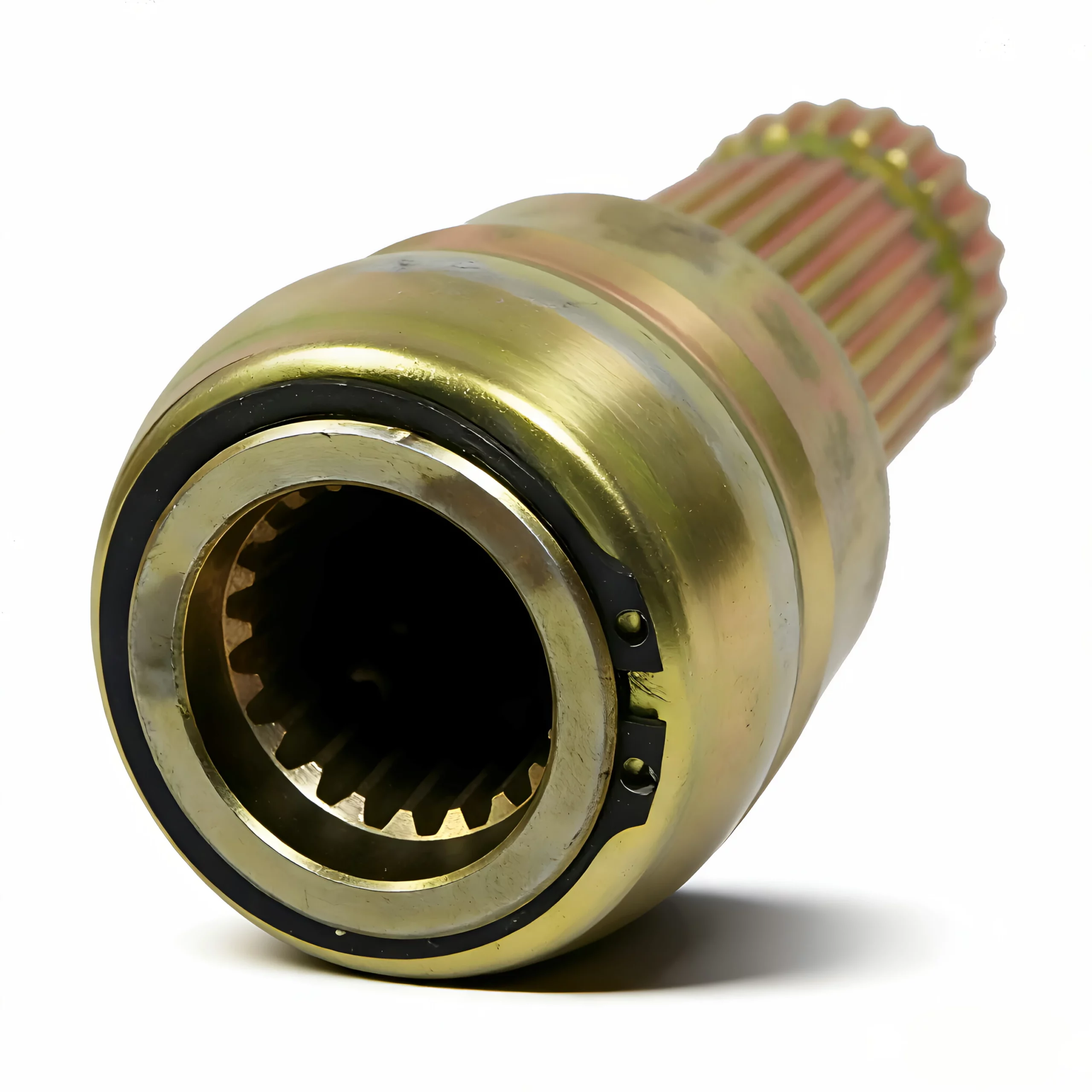 Close-up view of precision-machined PTO adaptor splines