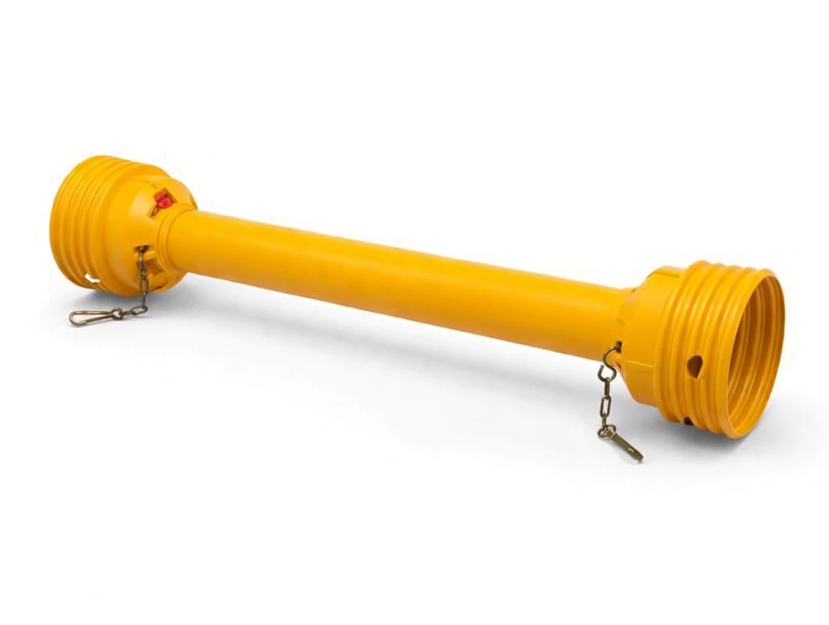 PTO Shaft Safety Guard Structure - Tube Assembly, Retaining Collar, and Safety Chain Detail