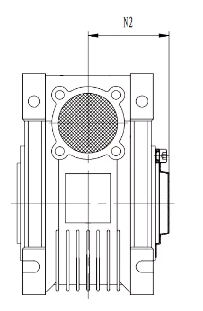GBC-NRV-VS worm gearbox cover dimensional drawing