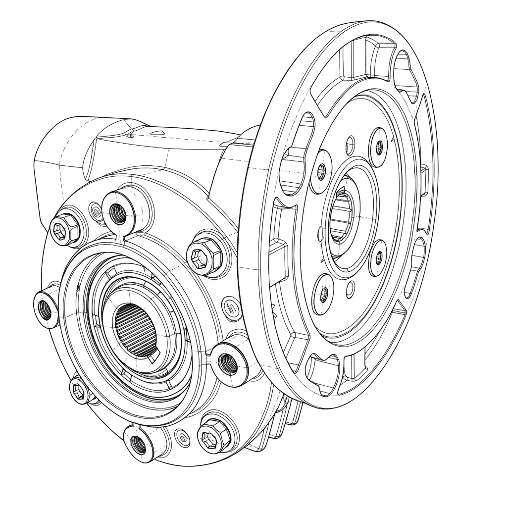 Engineering drawing of SSVF-063 stainless gearbox