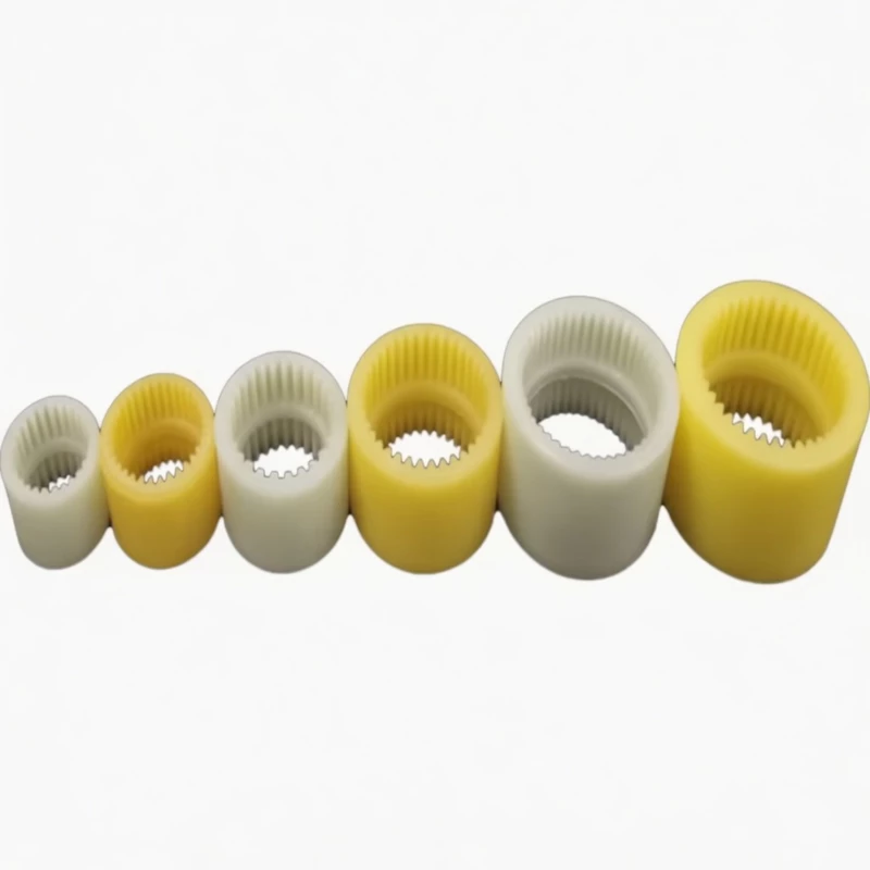 NL nylon gear flexible coupling showing two coupling halves and nylon internal gear sleeve