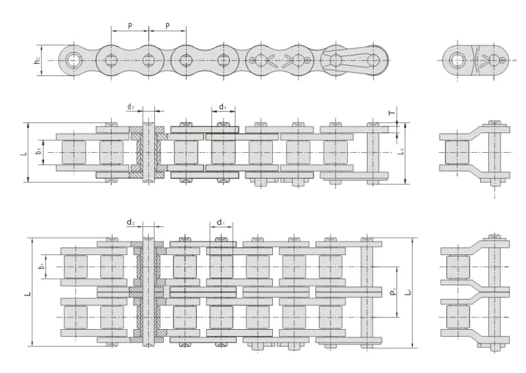 Combine Harvester Chain Technical Specifications Chart