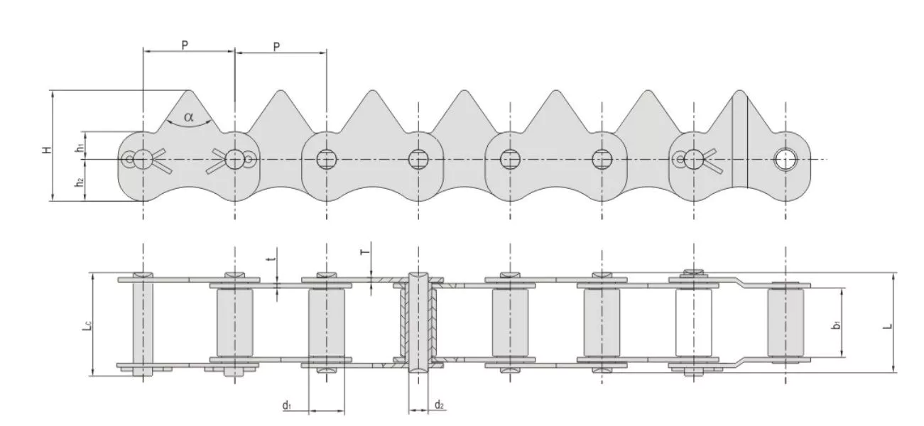 Engineering Dimensional Drawing for Harvester Agricultural Chain