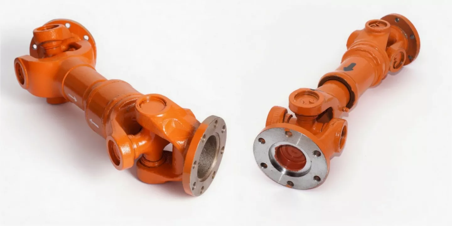 Universal joint coupling installed in heavy industrial rolling mill drivetrain