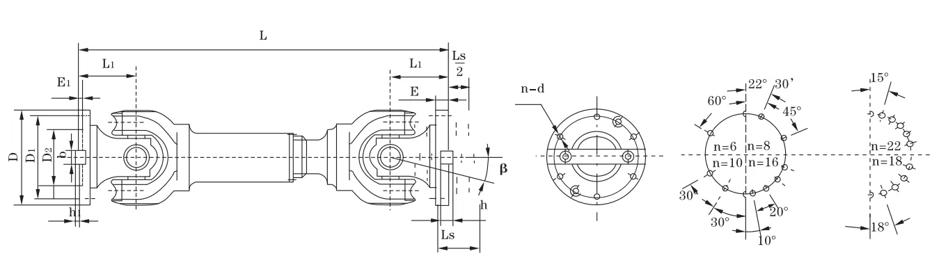 SWP-B Short Flex Type Universal Joint Coupling Specification Drawing