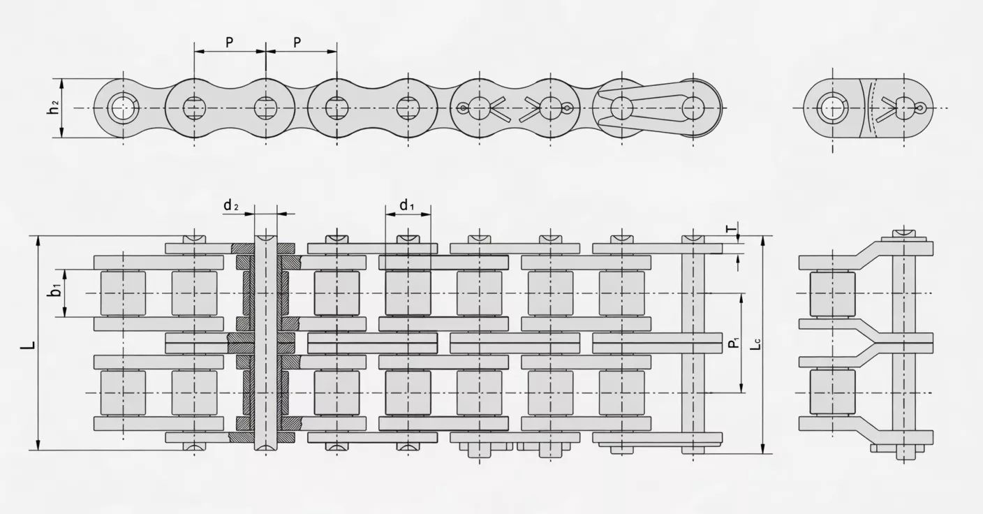 Tractor Chain Specification Chart - Technical Data