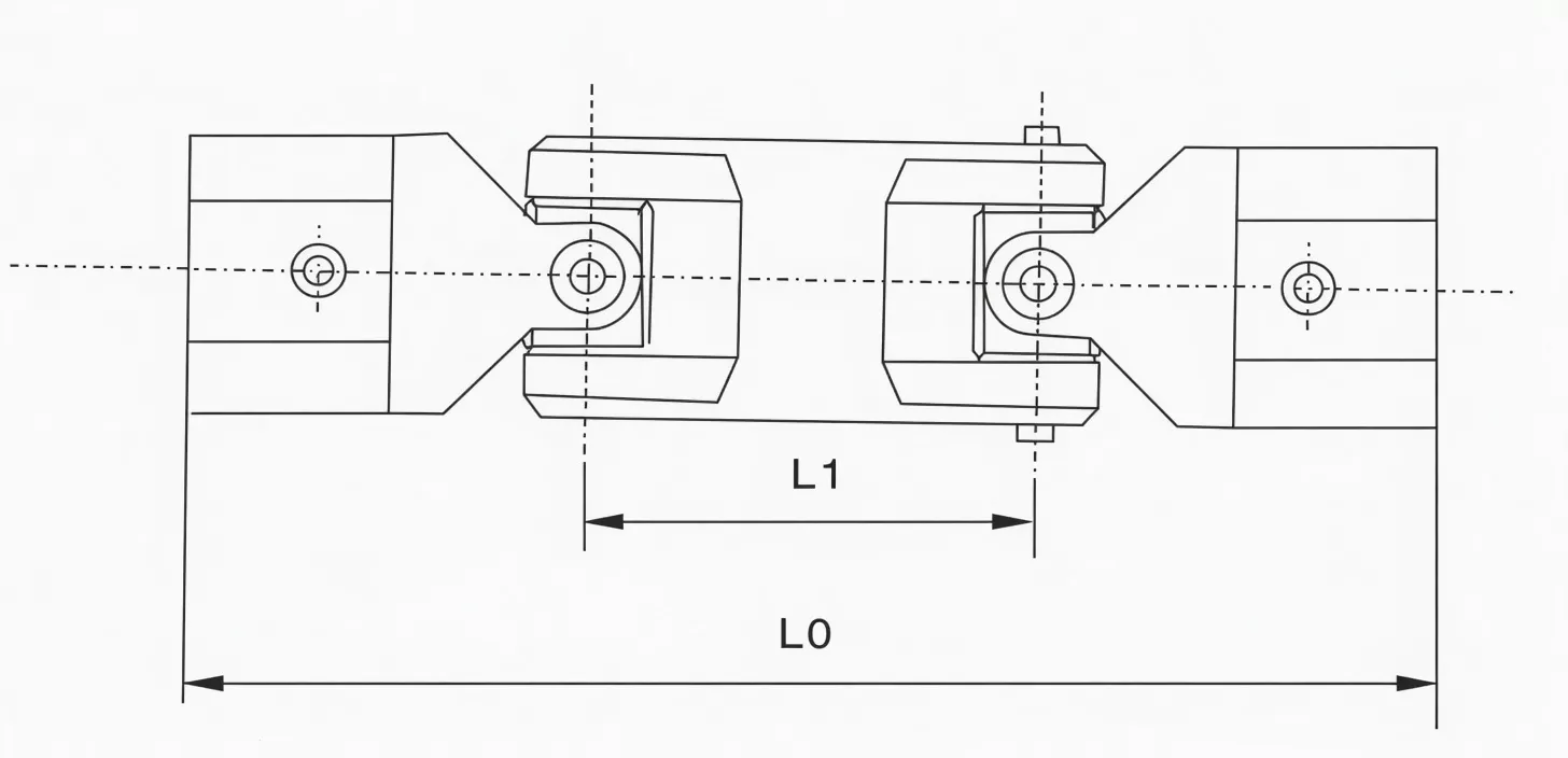 WS Double Universal Joint Dimensional Schematic