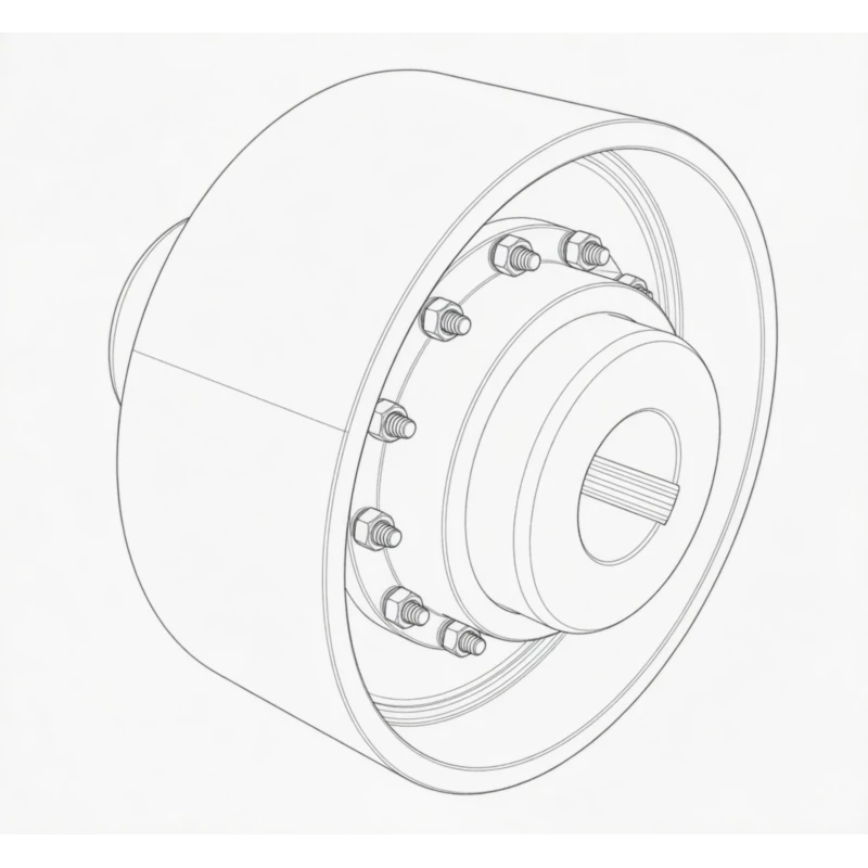 NGCL gear coupling brake drum surface close-up showing machined D0 contact area for shoe brake