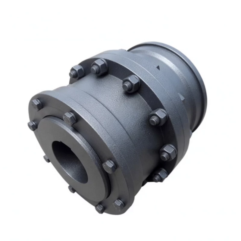 WGC vertical installation gear coupling close-up showing Type II inner bore collar and vertical lubrication port configuration