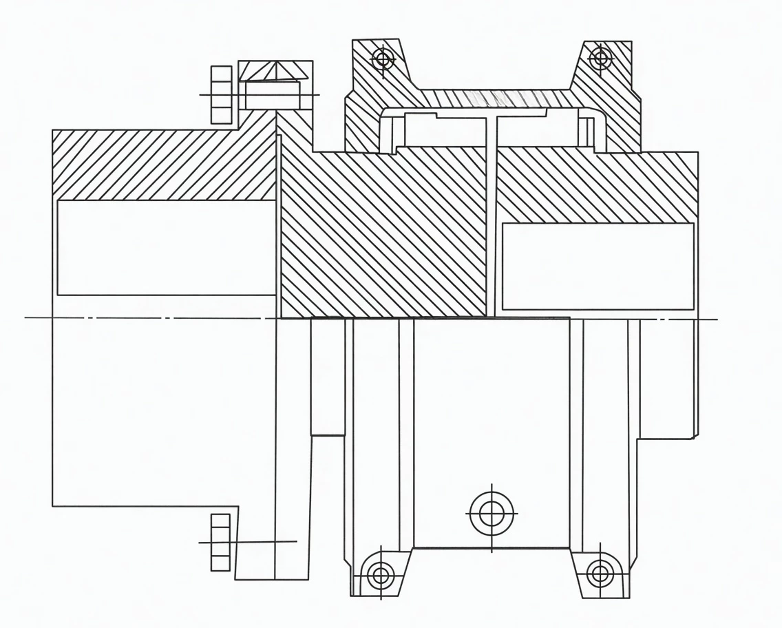 JSD single flange grid coupling engineering drawing