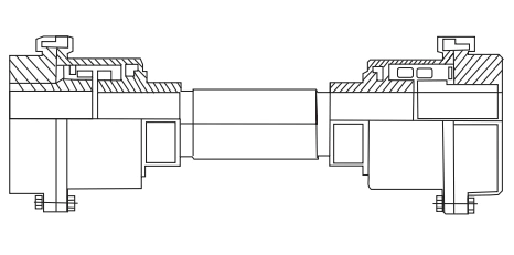 JSJ intermediate shaft grid coupling engineering drawing with component labels