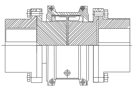 JSS double flange grid coupling cross-section drawing