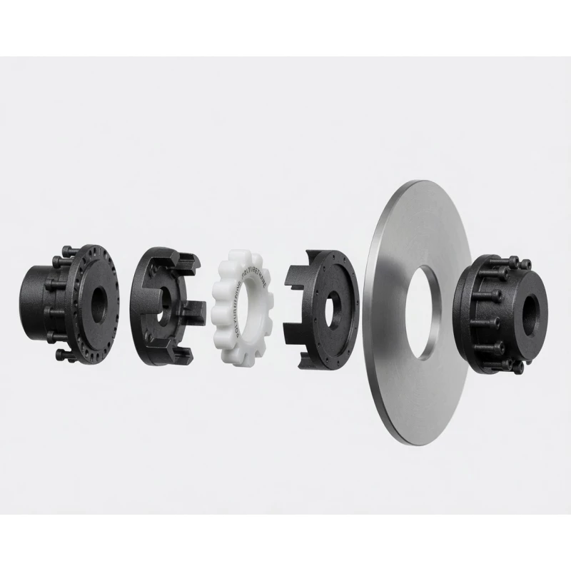 MLP type jaw coupling with brake disc