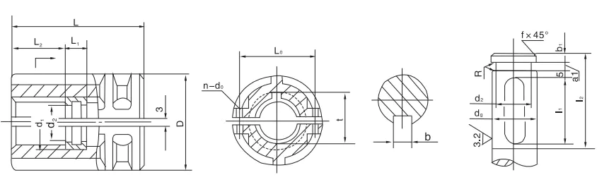 JQ type clamping coupling dimension drawing technical specification