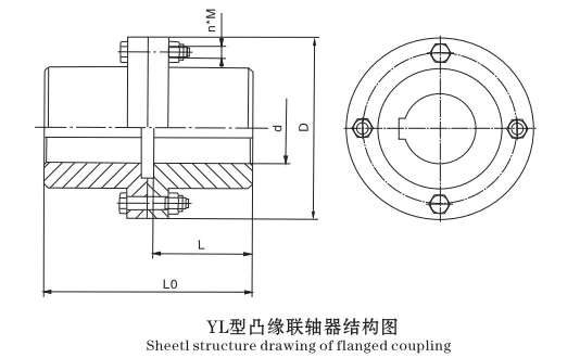 YL flanged coupling structure drawing technical diagram