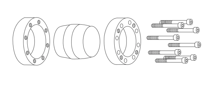 GBC7Z Locking Assembly cross-section structure showing inner ring tightening rings and bolts