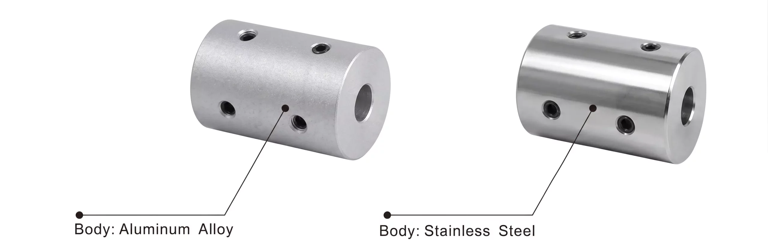 GBC7 Series Setscrew Rigid Coupling material options aluminium and stainless steel comparison