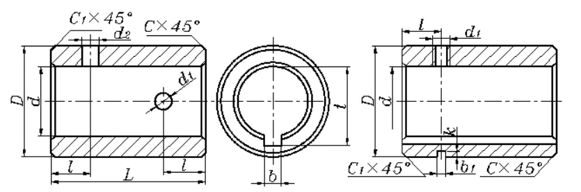 GT sleeve coupling dimension drawing structure diagram technical specification