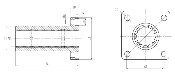 LIN-02RFL dimensional specification drawing