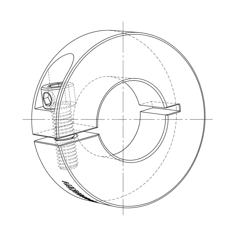 Medium heavy bore aluminum clamp shaft collar 22mm to 35mm for gearboxes and agricultural machinery