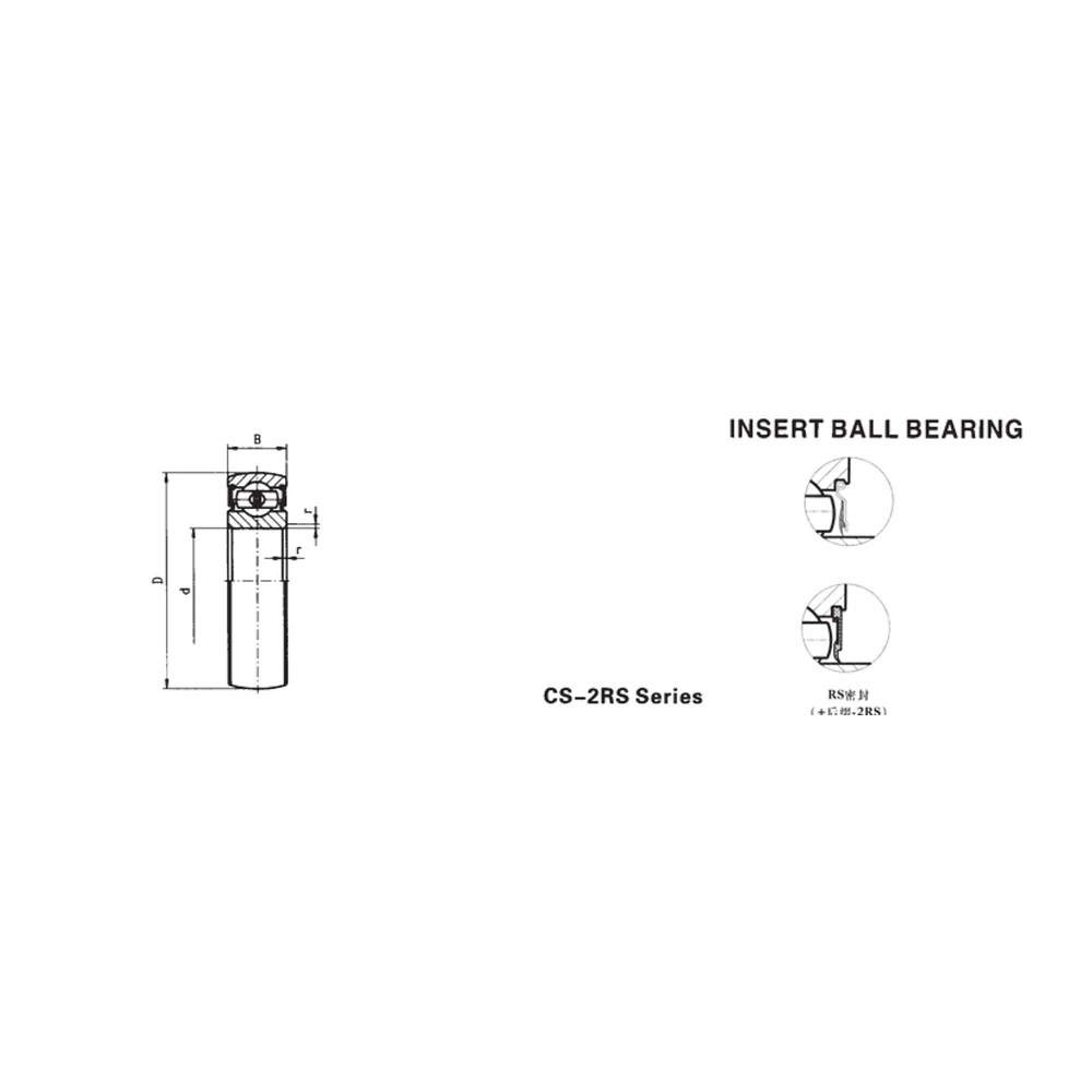 CS-2RS insert ball bearing dimensional drawing